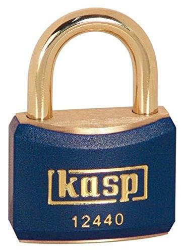 Cadenas en laiton 40 mm bleu - KASP K12440BLUD - Gaine vinyle avec 2 clés_0