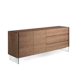 AC ANGEL CERDA Angel Cerdá Buffet en noyer et verre trempé 3086C 188 x 45 x 75 - marron Bois massif 8435631003557_0