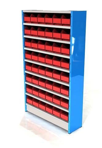 Armoire de stockage + kit 48 bacs à bec 3,7L - 8 tablettes - 1760 mm_0