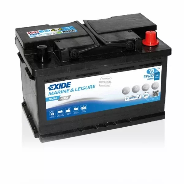 Batterie exide DUAL AGM MARINE EP600 12v 70ah_0