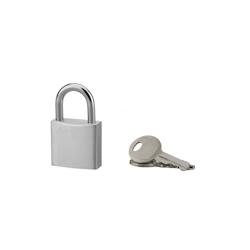 Cadenas à clé, extérieur, alu, 30mm, anse acier nickelé, 2 clés - Serrurerie de Picardie - gris 3150268281301_0