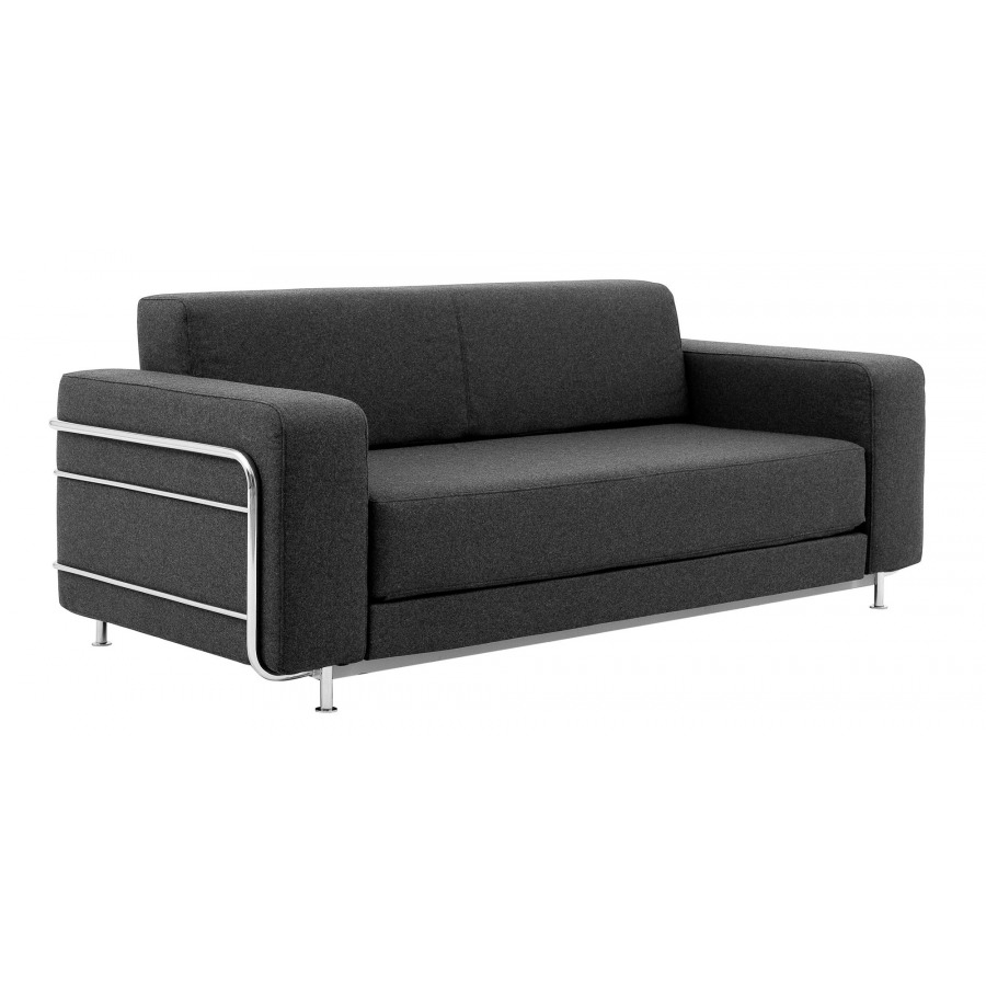 Canapé lit HAWK - Design moderne - Armature en acier chromé - Tissu déhoussable et coloris variés_0