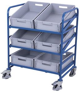 Chariot porte bac - Variofit - 47,5 kg - SW‑610.202 - norme européenne avec 6 bacs plastiques_0