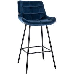 CLP Tabouret de bar Weston Bleu/Velours - bleu textile 321468_0