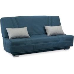 COMFORT BULTEX Banquette clic-clac - 3 places - Tissu bleu + Coussins déco gri GRUHIER - 3531201060946_0
