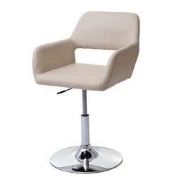 Décoshop26 - Chaise de salle à manger pivotante design rétro en synthétique crème pieds chromé M10_005507 - 3000250367196_0
