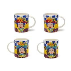 Excelsa lot de 4 mug Sicilian Rhapsody porcelaine 30 cl multicolore - multicolore porcelaine 67499_0