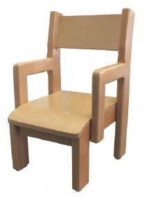 Fauteuil d'enfant en bois Louanne - Accoudoirs - 3 tailles pour maternelle et CP - Hêtre massif et multiplis_0