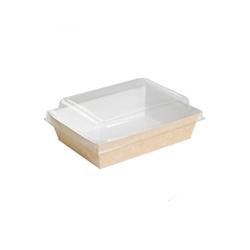 FHC ecolupack FHC - 200Pcs - Panier à salade carton kraft brun ingraissable interieur blanc  220x170x40mm 850ml - marron en carton FHC210PAN851N_0