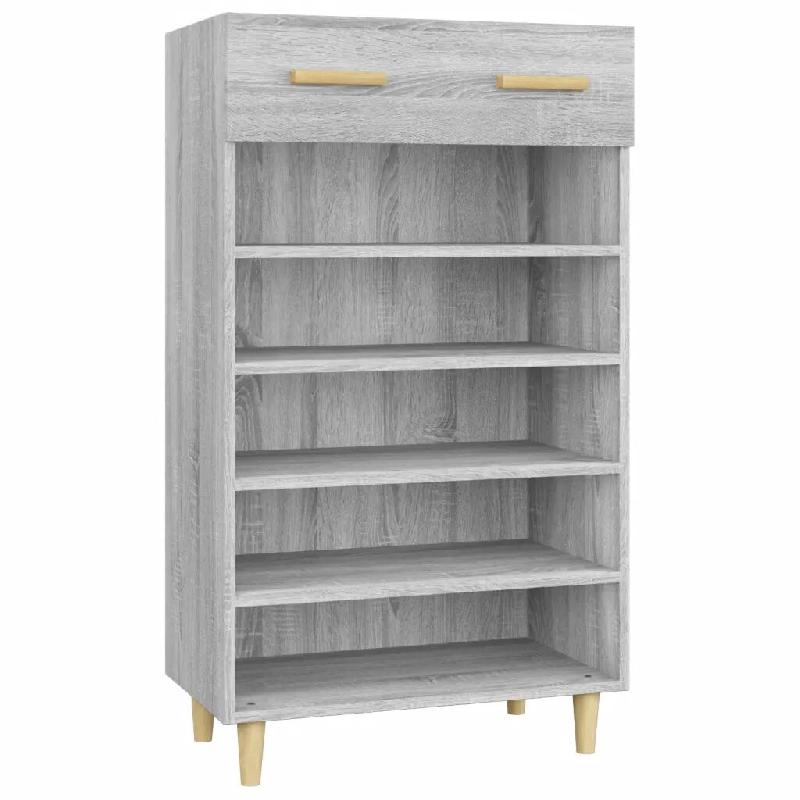 Helloshop26 - Armoire à chaussures scandinave minimaliste rangement 60 x 35 x 105 cm en bois d'ingénierie gris 02_0048334 - gris Bois massif 3000235_0