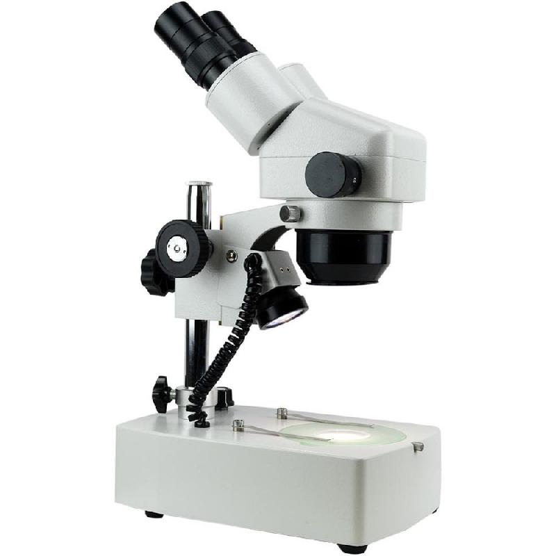 Microscope stéréo bioculaire à zoom - tête orientable 360° - oculaires x10 - éclairage LEDs_0