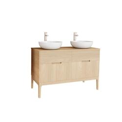 MOB-IN Meuble double + vasque + robinet ALASKA - marron 3701606503366_0