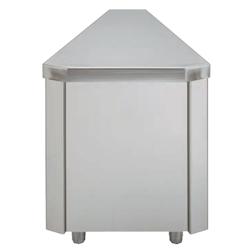 Mobilier self-service neutre angle externe 45° - 700x700x850 mm - 10733600 Eurast - gris inox 10733600_0