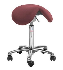 Siège selle professionnel Dalton Flexmatic - tissu CURA rouge - mécanisme Flexmatic - base aluminium_0