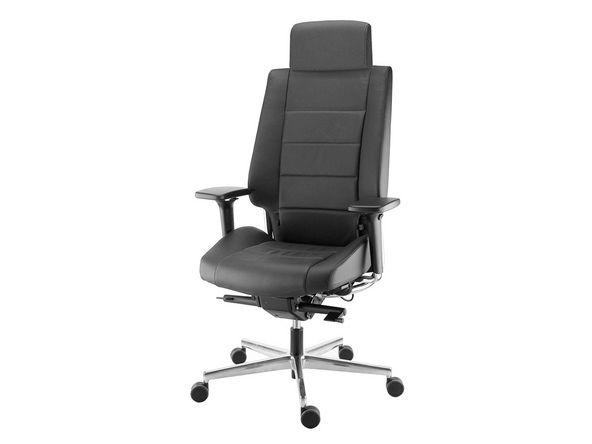 Fauteuil de direction Azkar - haut dossier - têtière - accoudoirs 4D - cuir - usage 24h_0