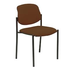 Silla fija Styl Bali marrón oscuro - fauteuil de bureau ergonomique, châssis noir, multi-matériau 27NBALI463_0