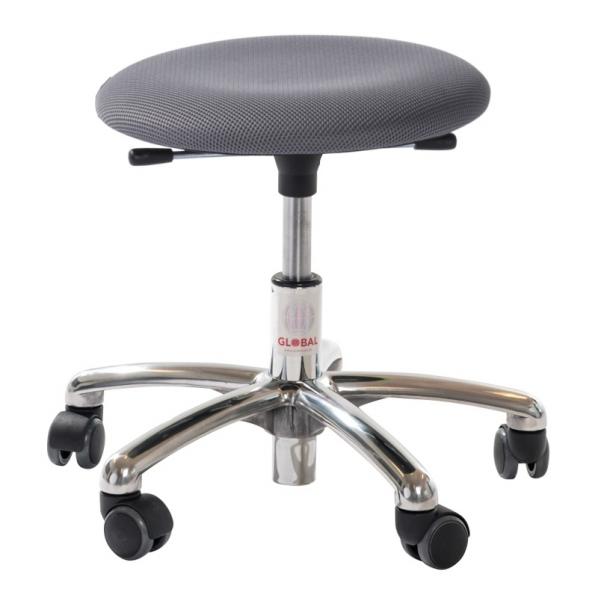 Tabouret ergonomique petite enfance base alu Assise simili cuir Gris_0