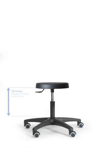 Tabouret polyuréthane - Vérin bas - Mécanisme fixe - Réf : STPOUFFIXVBP_0