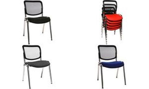 Chaise pour visiteurs Net Point Visit Chrom Topstar - structure ovale chromée, superposable, tissu 100% polypropylène, charge 110 kg_0