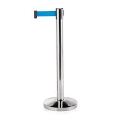 Poteau de délimitation sangle bleue 200cm - WAS Germany - bleu inox 2814 204_0