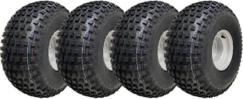 22x11.00-8 Pneus ATV Knobby 4 Stud Rim Trailer Quad Wheels 100mm PCD (Set of 4)_0