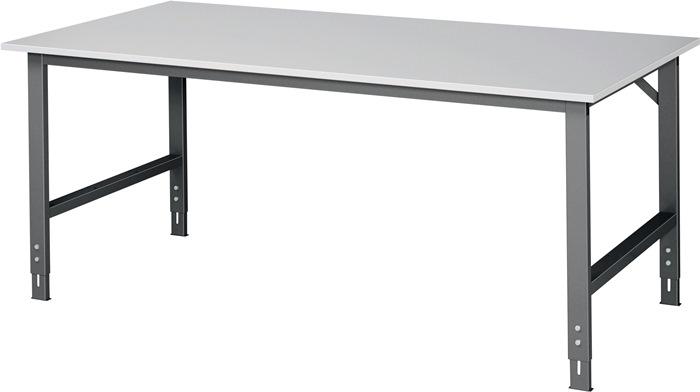 Établi d'atelier réglable l.2000xP1000xH760-1080 mm - Plateau mélaminé - Châssis anthracite RAU_0