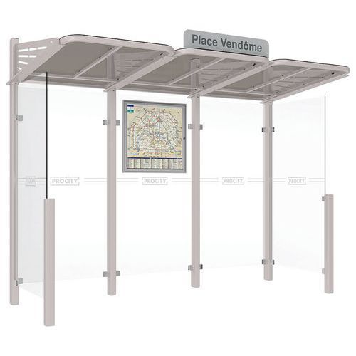 ABRI BUS CONVIVIALE 3 M BARDAGES LATÉRAUX - GRIS 7044 - PROCITY