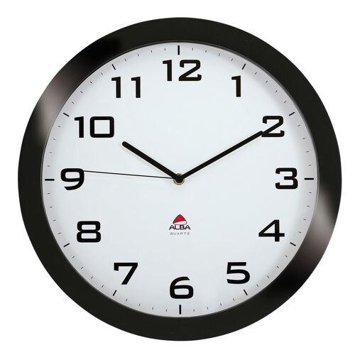 ALBA Horloge murale à quartz, cadre en ABS noir Ø 38 cm - noir HORISSIMON_0