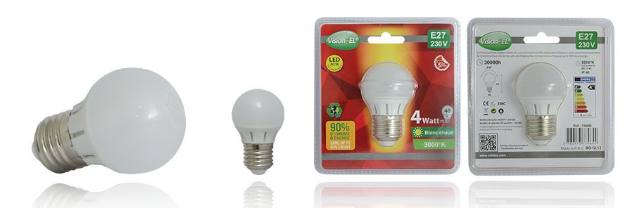 AMPOULE LED E27 4W 3000K VISION-EL 7466B