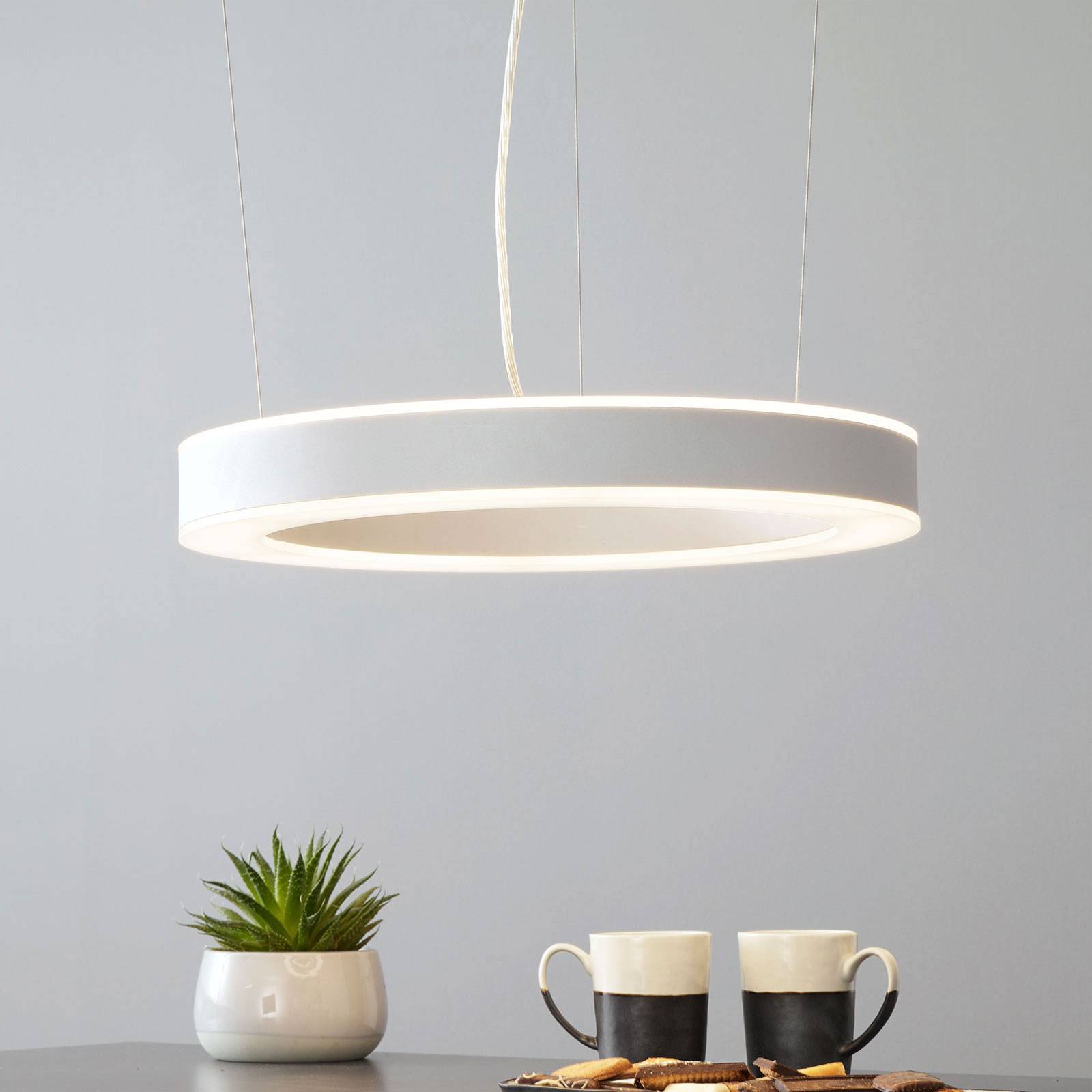 ARCCHIO PIETRO SUSPENSION LED ARGENTÉE 50 CM 60 W