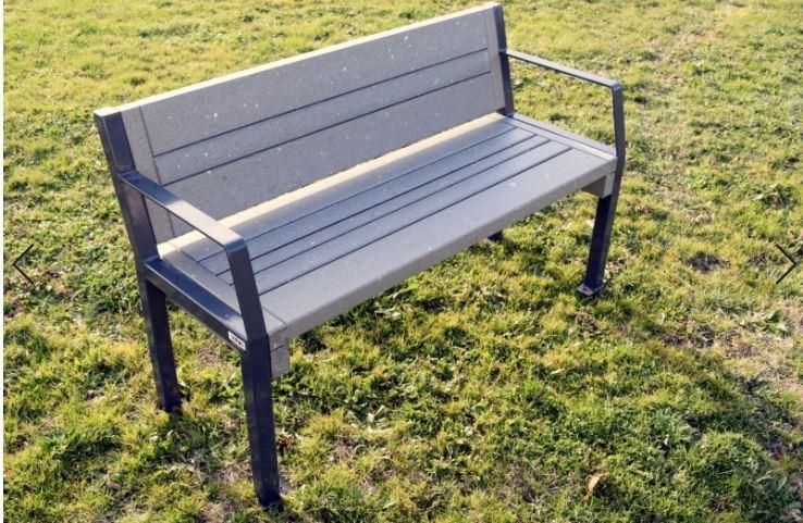 Banc public GD 180cm - 100% recyclé - Structure en acier et lames en Polyal - Garantie 15 ans_0