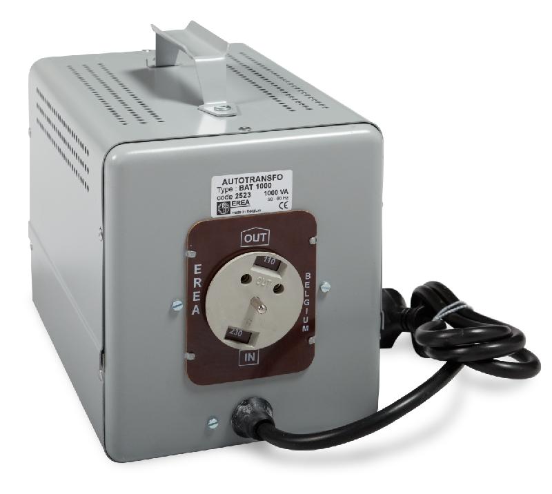 BAT 1000 - Autotransformateur monophasé portatif - Protection U 110-130-230V - Puissance 1000VA_0