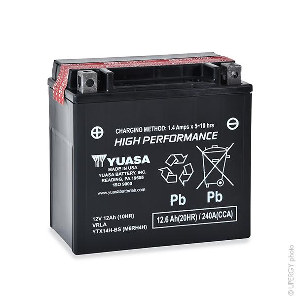 Batterie moto 12V 12Ah Yuasa YTX14H-BS - Haute performance AGM sans entretien_0