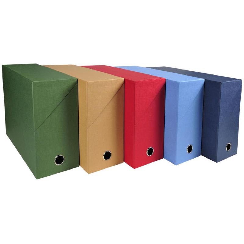 BOÎTE DE CLASSEMENT EXACOMPTA EN TOILE CARTONNEE - DOS  120 MM ASSORTIES - LOT DE 5 BOÎTES