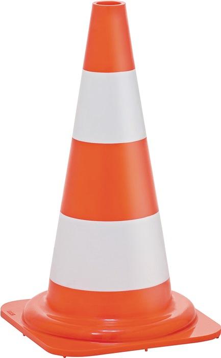 Cône de signalisation empilable - Hauteur 505 mm, 1,05 kg, 28,5 x 28,5 cm - PVC fluorescent_0