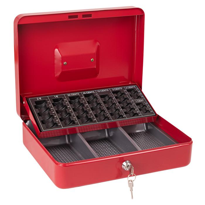 Caisse à monnaie DKG 300 rouge - avec trieur de pièces_0