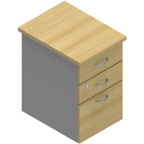 CAISSON HAUTEUR DE BUREAU CLAP 60 CM HÊTRE/ALU - QUADRIFOGLIO