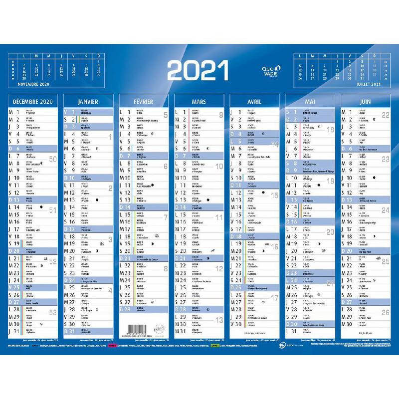 CALENDRIER MURAL ANNUEL QUO VADIS BUDGET - 21 X 27 CM - 2024
