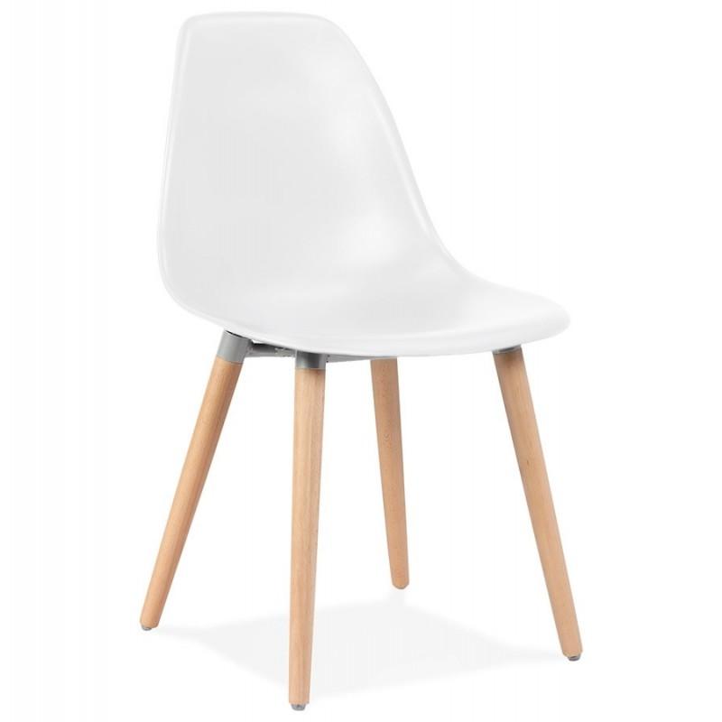 Chaise scandinave Katarina 82cm blanc - Paris Prix - Design moderne et protection pour sols incluse_0