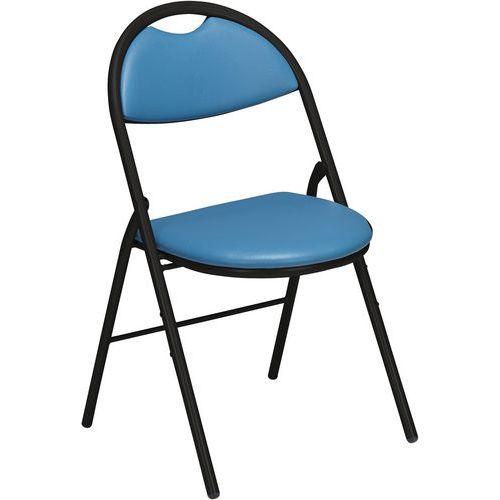 CHAISES PLIANTES CLAP PIEDS NOIR PVC M2 BLEU CANARD - GMCE