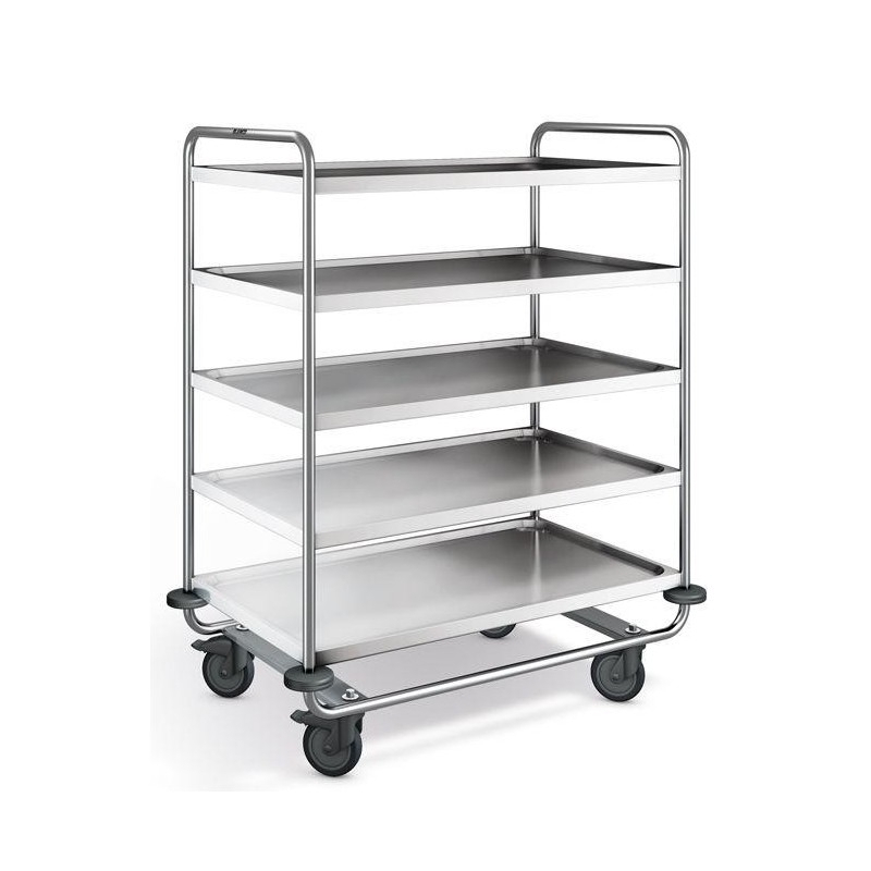 CHARIOT DE SERVICE BLANCO SW 10 X 6-5, ROULETTES EN PLASTIQUE (2 FIXES)