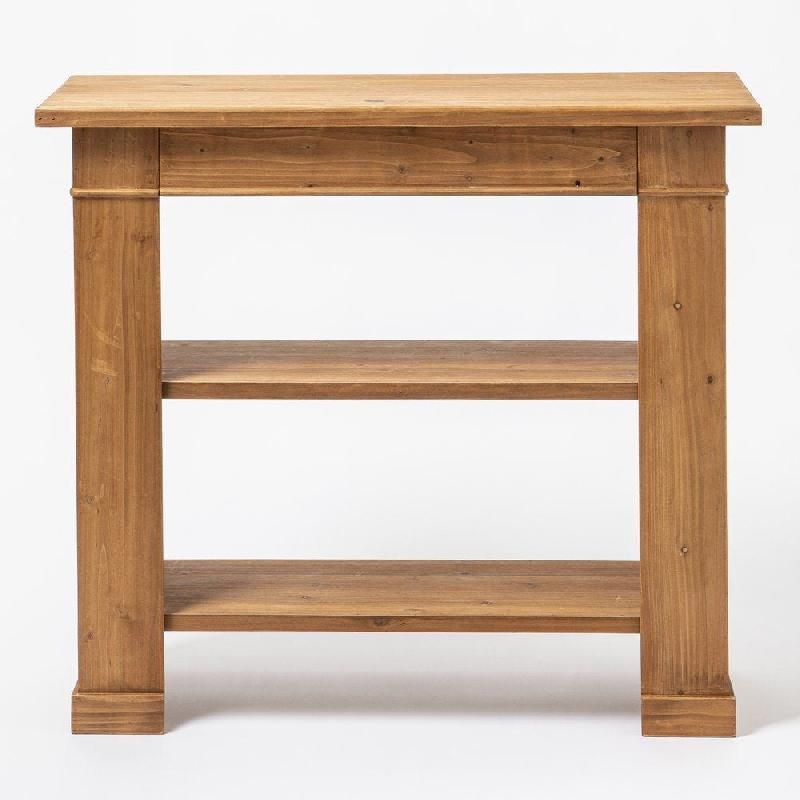 Cheminée console en bois avec étagères amovibles L 90 x P 30 x H 80 cm_0