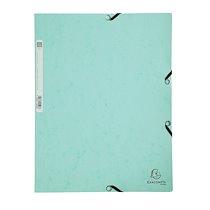 CHEMISE À ÉLASTIQUE 3 RABATS CARTON AQUAREL EXACOMPTA 24 X 32 DOS 3 CM VERT - LOT DE 2