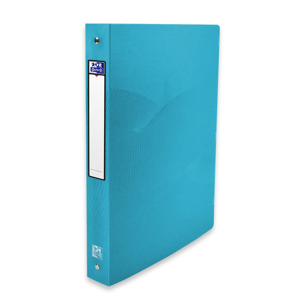 CLASSEUR 4 ANNEAUX RONDS OXFORD OSMOSE A4 EN POLYPROPYLENE - DOS 40 MM CAPACITE 250 FEUILLES - BLEU TURQUOISE TRANSLUCIDE