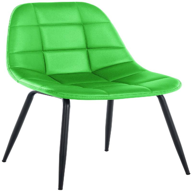 CLP Chaise de salle à manger Tom avec Pieds en métal noir Vert/Similicuir - vert polyester 321164_0