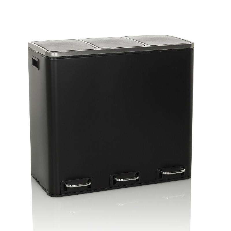 Collecteur de déchets / système de tri des déchets Clean 9 - 54L (3x18L) acier noir hjh OFFICE - noir acier 741104_0