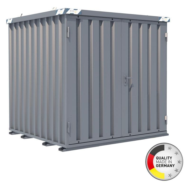 CONTAINER CHANTIER - CONTENEUR DE STOCKAGE 2M - BUNGALOW GALVANISÉ DÉMONTABLE - MADE IN GERMANY_0