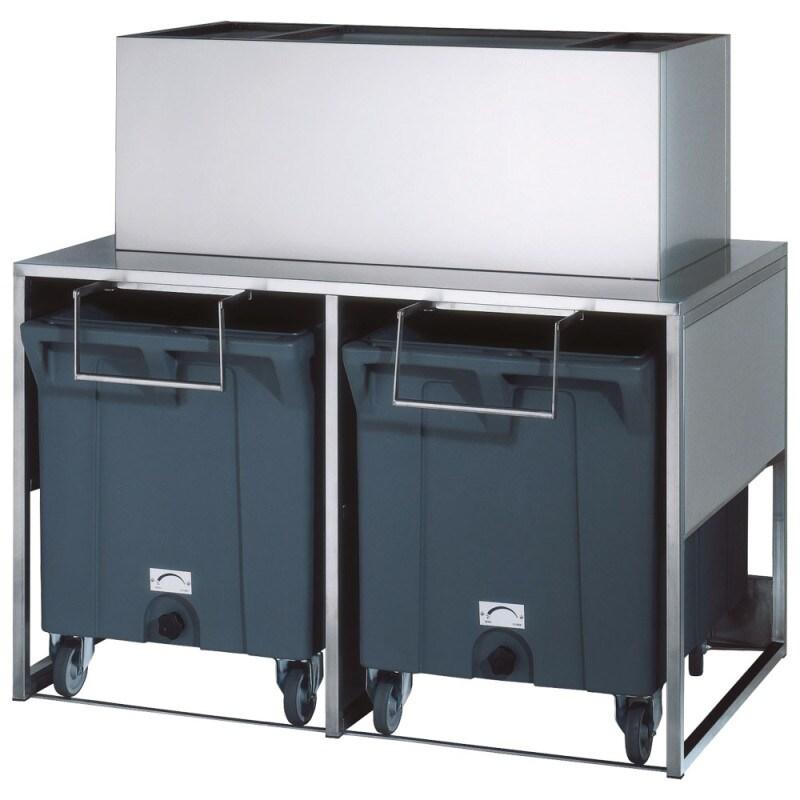 Conteneur à glaçons avec 2 chariots pour BAC0008, capacité 50 kg + 2x 108 kg - VIRTUS - 0615402239066_0