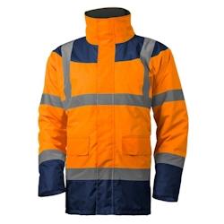 Parka haute visibilité matelassée Coverguard KETA - Orange/Bleu Marine - Taille 3XL - Imperméable et thermique_0