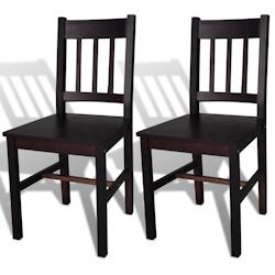 Décoshop26 - Set de 2 chaises de salle à manger design rustique en bois marron foncé DEC025540 - marron 3000255304578_0